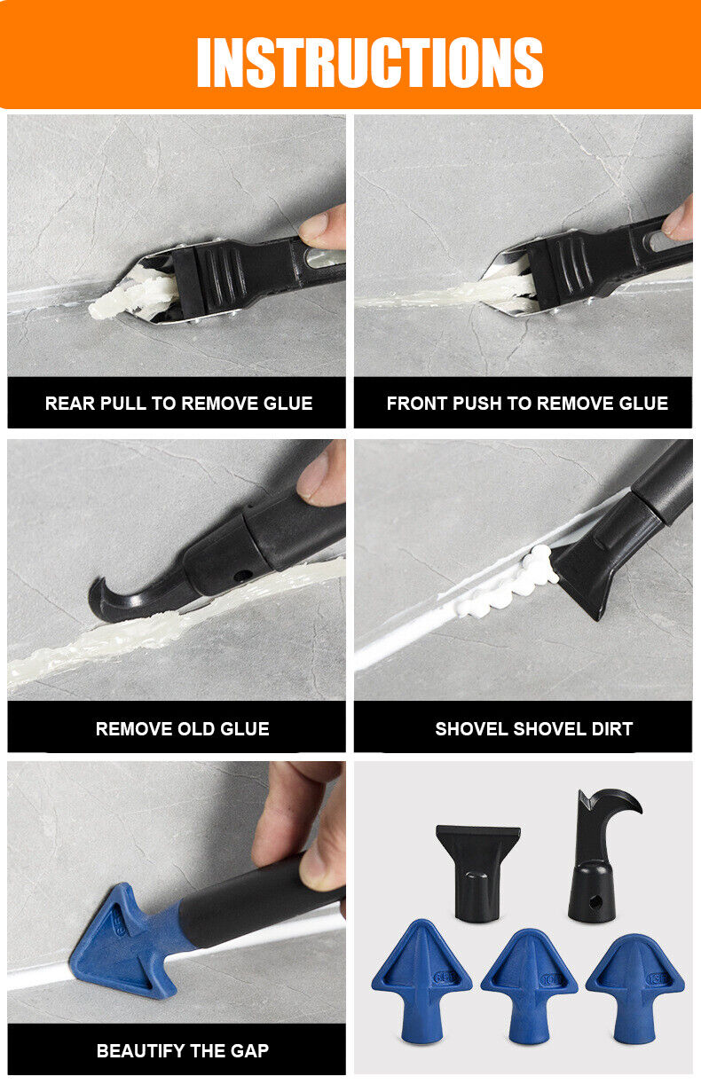 Silicone Scraper Glue Remover Knife Angle Beauty Crevice Spatula Tool 5 In 1 Kit - Fresh Stock Dated February 2026