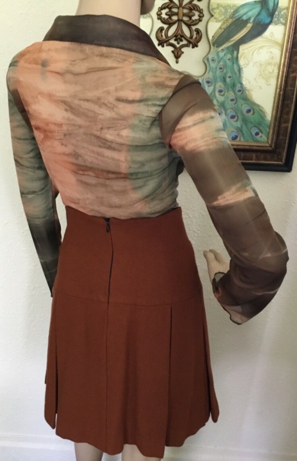 70’s Vintage Retro Burnt Orange Hi-waist Mod/Gogo Mini Skirt - Fresh Stock Dated December 2025