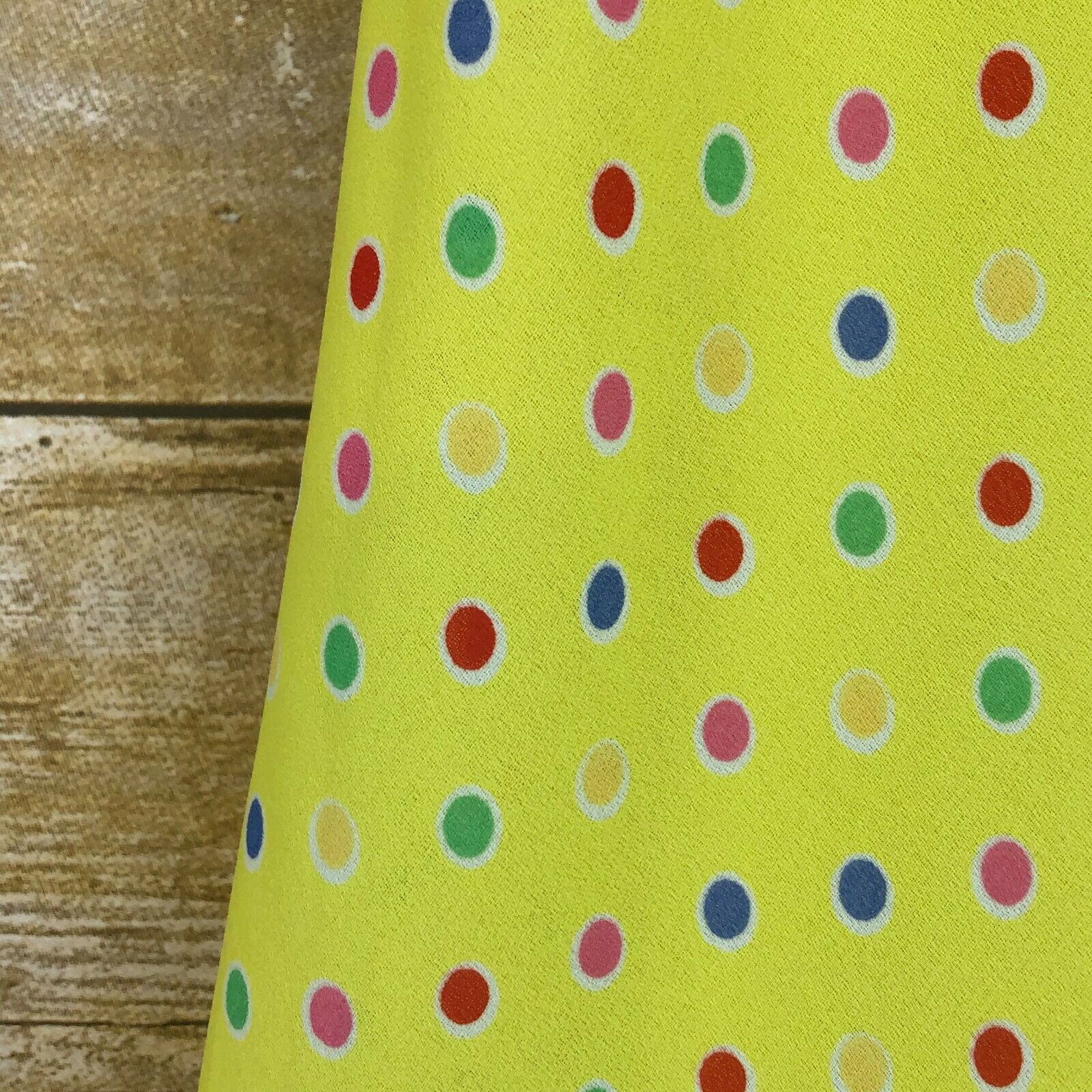 Vintage 90s 2 Piece Set Midi Skirt Yellow Striped Polka Dot Bright Rainbow Small - Fresh Stock Dated December 2025