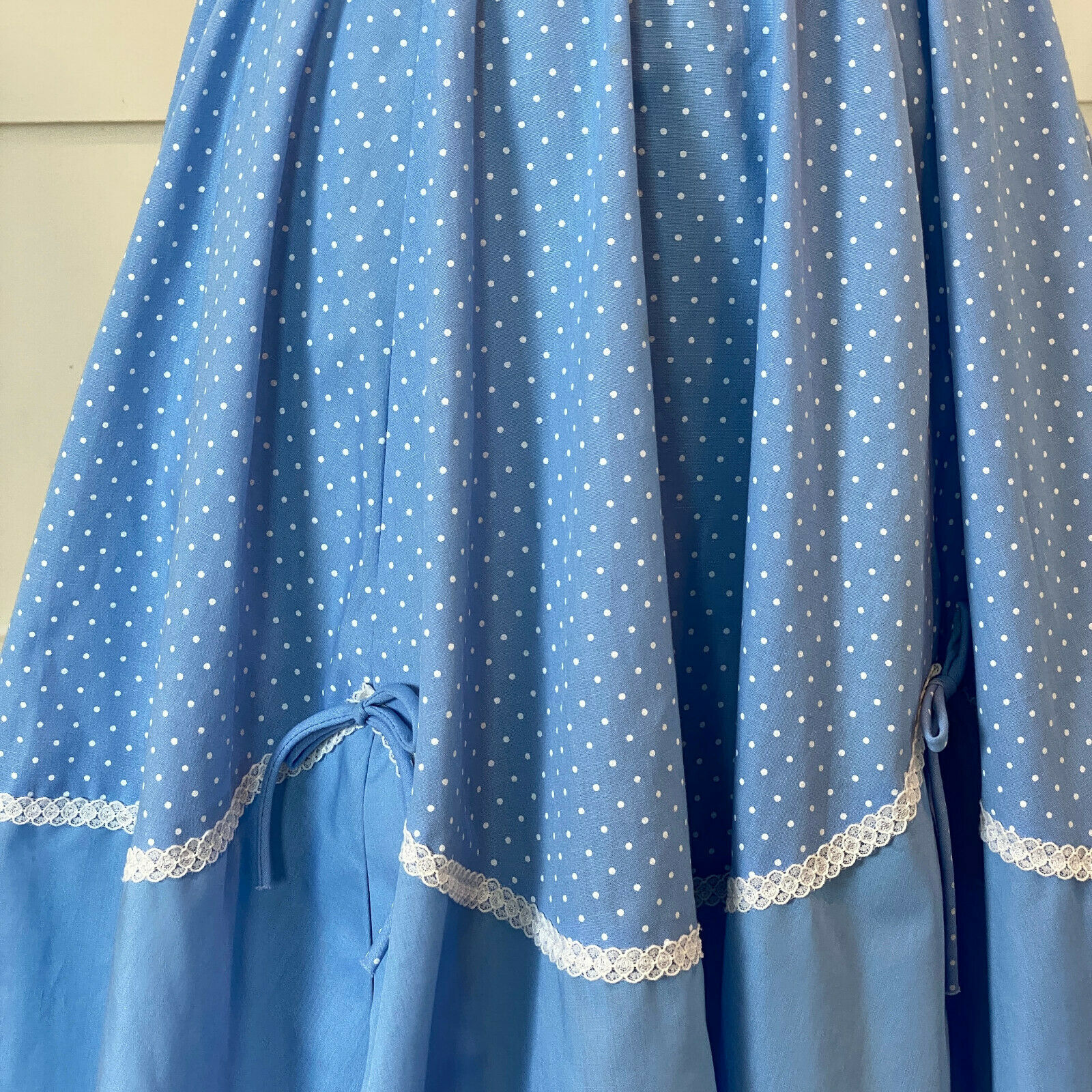 1970s Vintage Square Dance Full Circle Blue Mini Skirt Size Small/Medium - Fresh Stock Dated February 2026