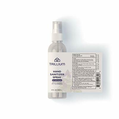 8 Pack Trillium USA Made Liquid Hand Sanitizer Spray, 4oz with 80% Alcohol - Fresh Stock Dated February 2026