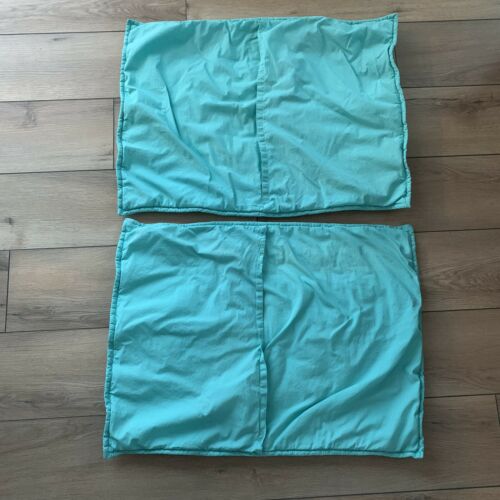 Lot of 2 Pottery Barn Teen Aqua Teal Turquoise Ruched Standard Shams - Fresh Stock Dated December 2025