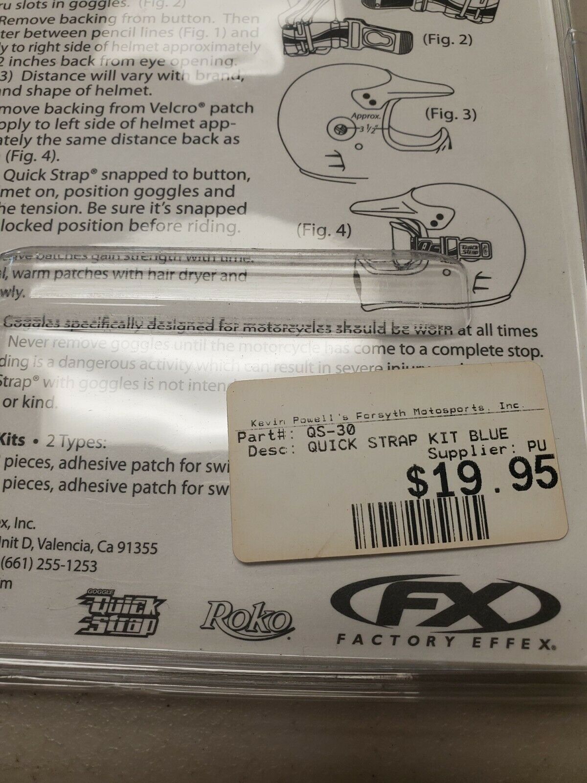 Quick Strap Blue Universal Goggle Straps MX Motocross Enduro Offroad  #QS-30 - Fresh Stock Dated February 2026