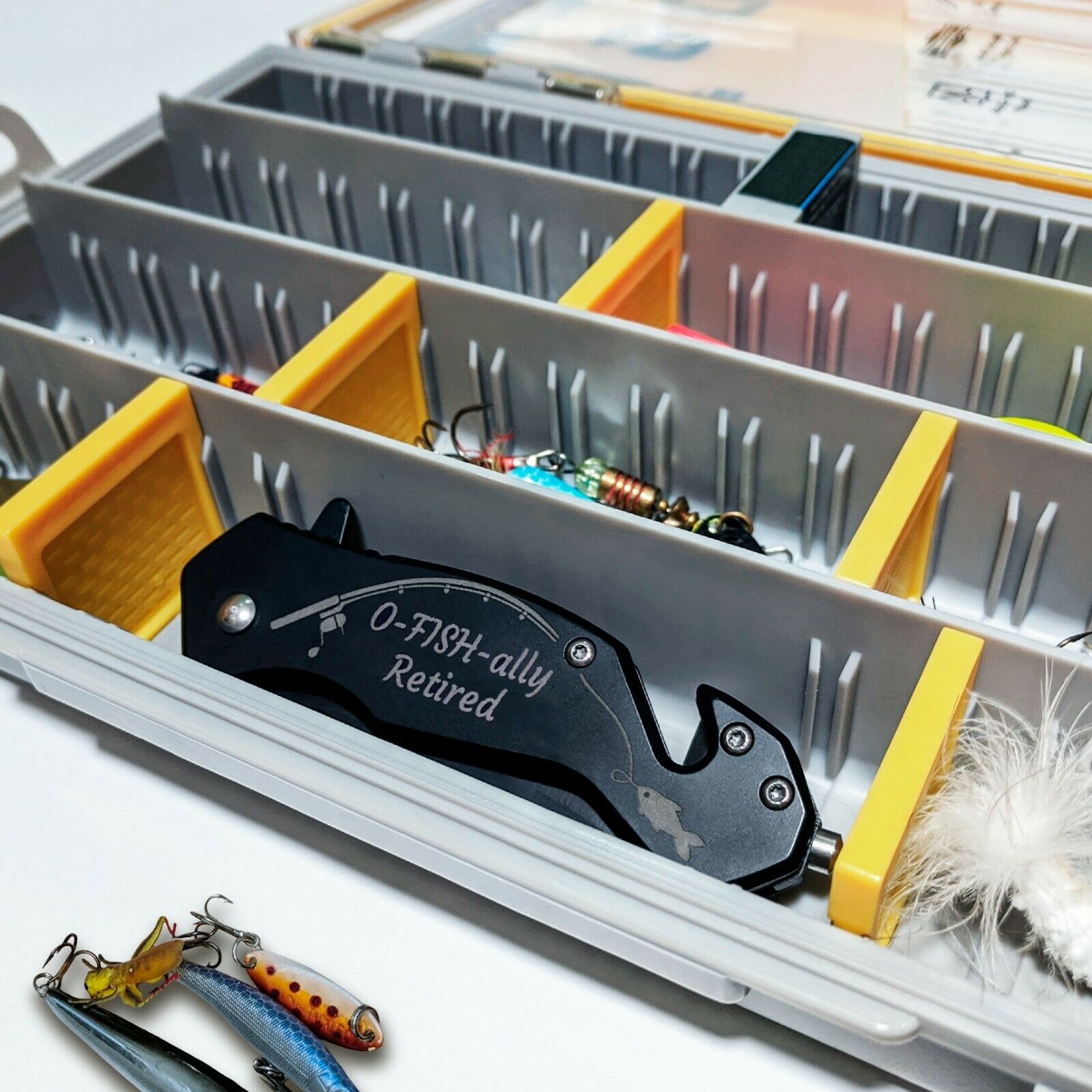 Retirement Gifts for Men who love Fishing, Engraved Pocket Knife for a Fisherman - Fresh Stock Dated December 2025