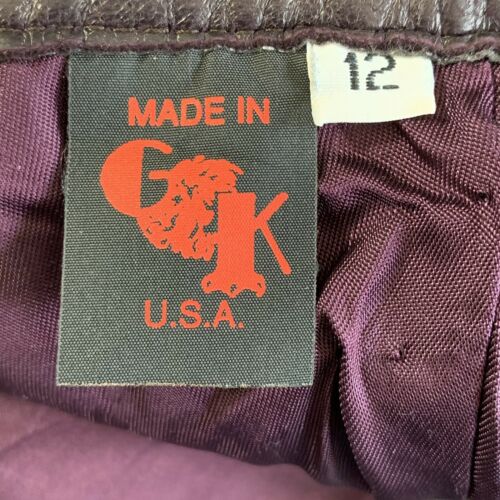 Vintage Purple Soft Leather High Waisted Fluted Skirt - Fresh Stock Dated December 2025