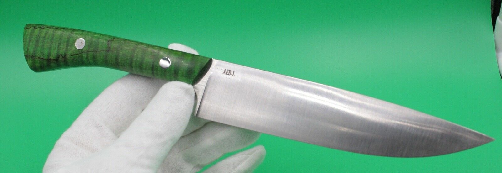 Emerald Utility - USA Made Custom Knives AEB-L Stainless Steel Dyed Curly Maple - Fresh Stock Dated December 2025