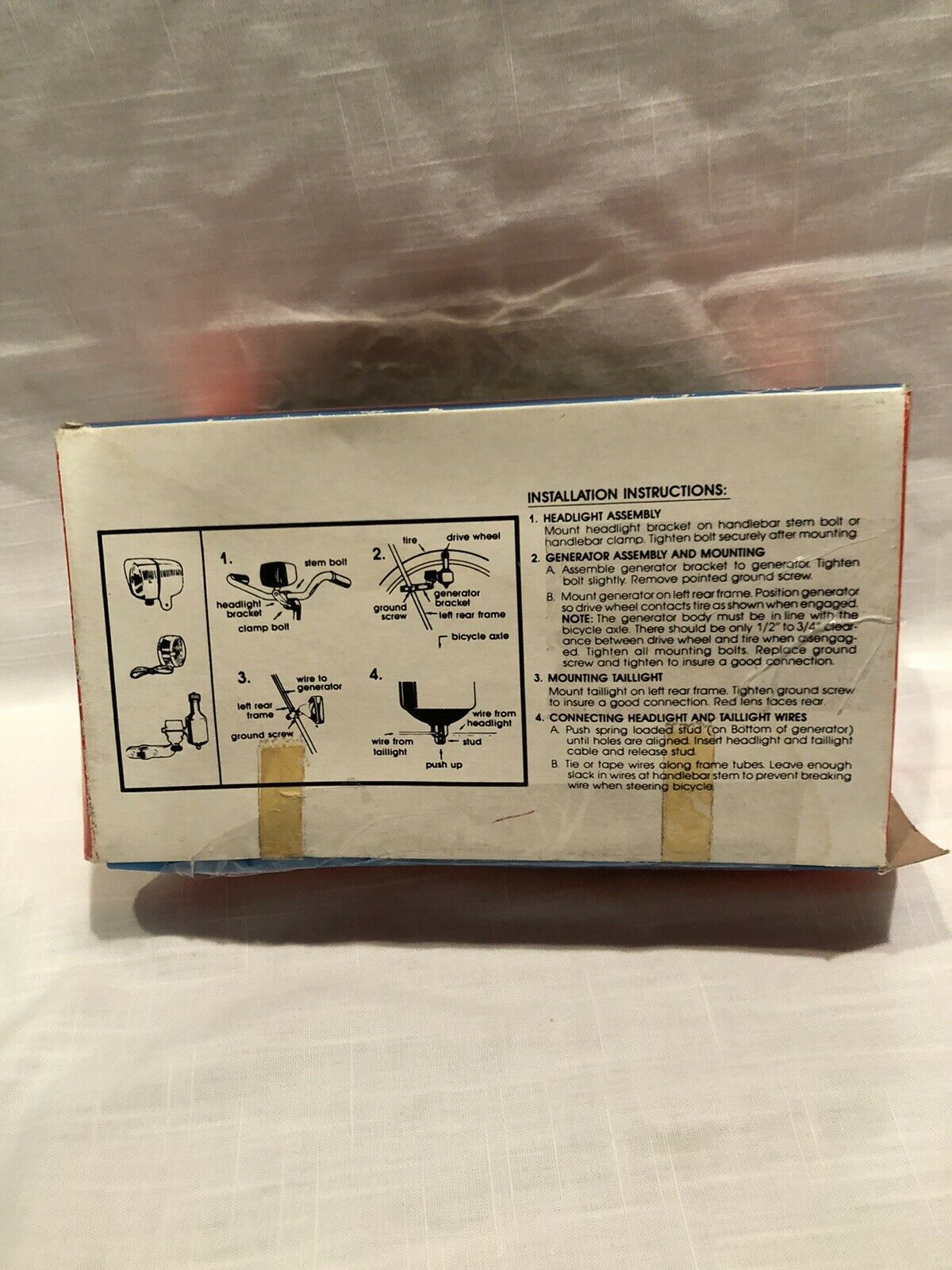 Vintage Dorc4 6 volt Generator Light Set NOS in Box Head & Taillight FREE SHIP - Fresh Stock Dated December 2025