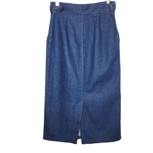 True Vintage Cambridge Dry Goods Full Length Denim Buckle & Pockets Skirt Sz 10 - Fresh Stock Dated February 2026