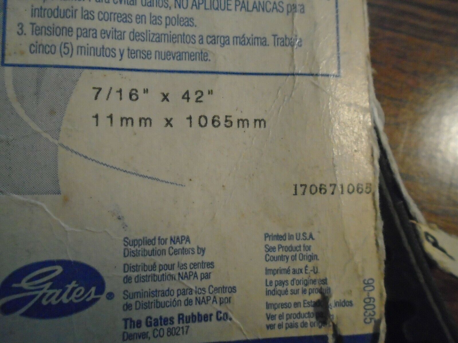 NAPA AUTOMOTIVE REPLACEMENT V-BELT 25-7420 - Fresh Stock Dated February 2026