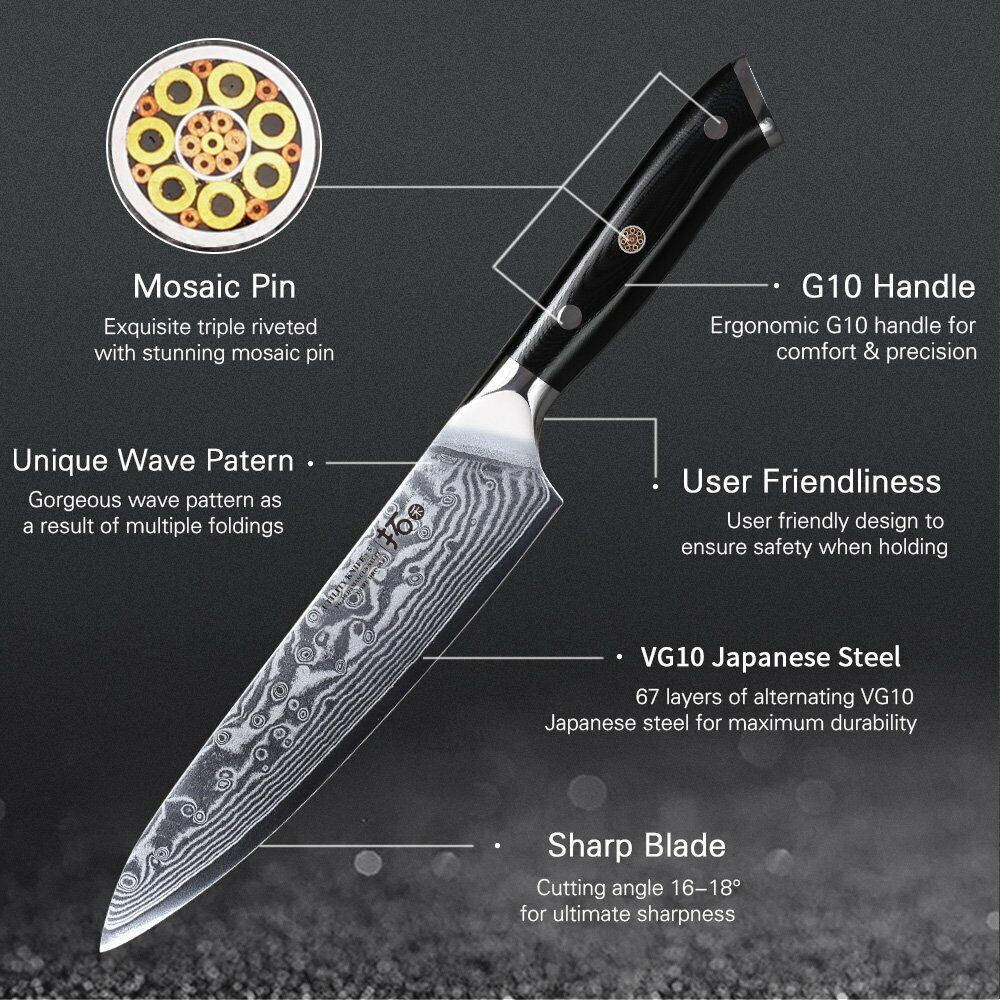 TURWHO 5inch Utility Knife Japanese VG10 Damascus Steel Kitchen Cooking Knife - Fresh Stock Dated February 2026