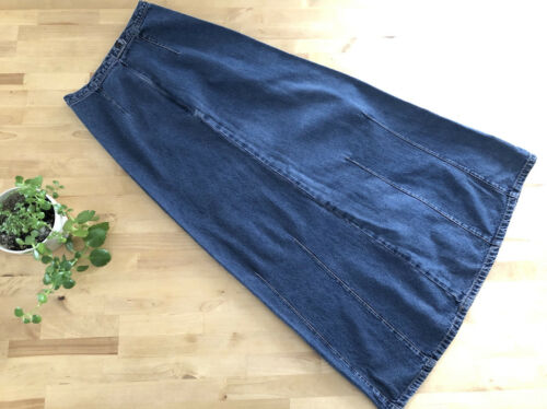 Vtg 90s COWDEN Maxi Denim Jean A-line Skirt Festival Hippie Retro Cannabis Long - Fresh Stock Dated March 2026