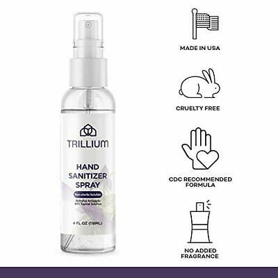 8 Pack Trillium USA Made Liquid Hand Sanitizer Spray, 4oz with 80% Alcohol - Fresh Stock Dated February 2026