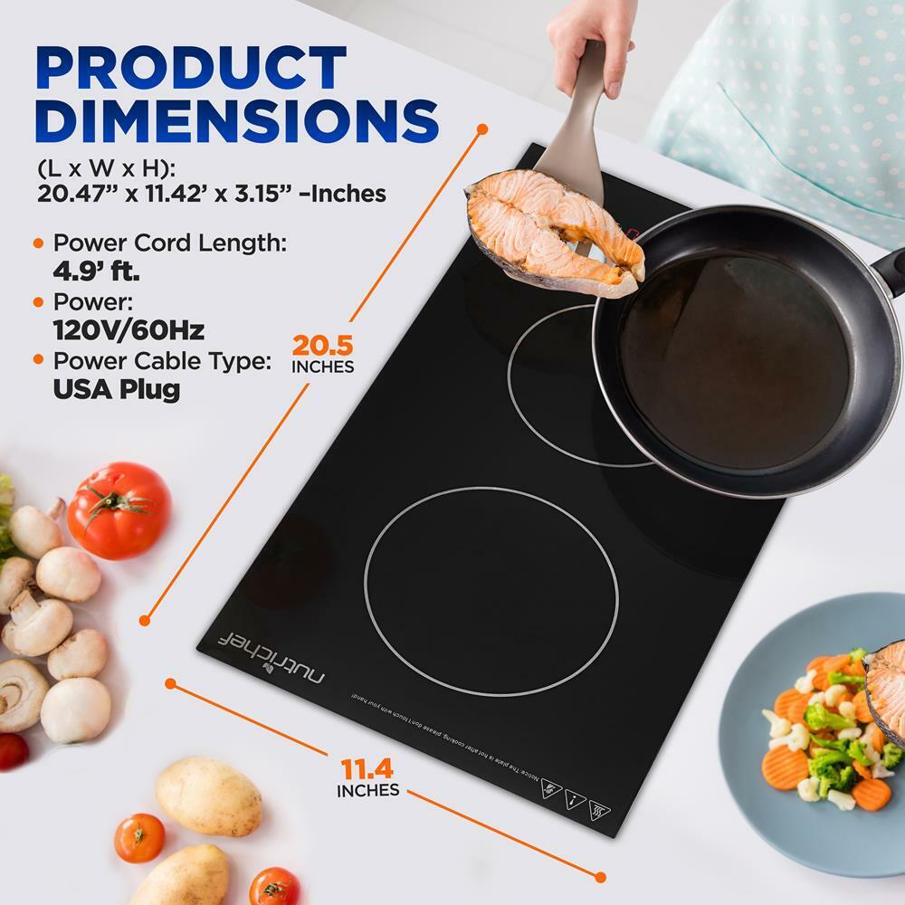 NutriChef Dual Induction Cooktop - Double Countertop Burner w/ Digital Display - Fresh Stock Dated February 2026