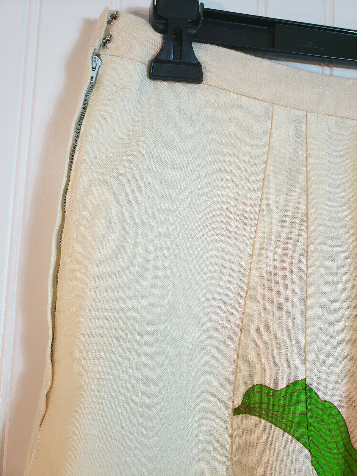 Alfred Shaheen Tropical Hawaii Print Maxi Skirt Pencil Slit Orange VTG 1960s Mod - Fresh Stock Dated February 2026