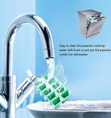 Jeniulet Popsicle Molds 12 Pieces Silicone Reusable Ice Pop Molds Easy Release P - Fresh Stock Dated February 2026