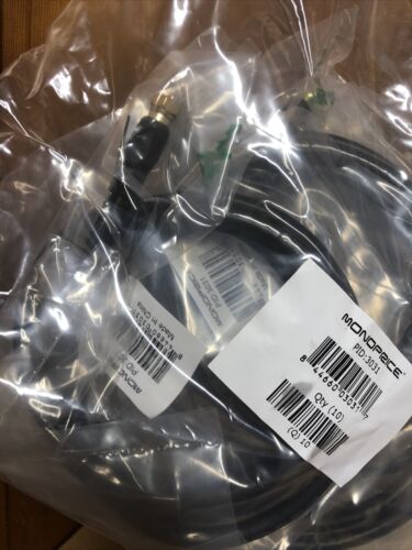 Lot Of 10 Monoprice 6ft RG6 (18AWG) 75Ohm, Quad Shield, CL2 Coaxial Cable - Fresh Stock Dated December 2025