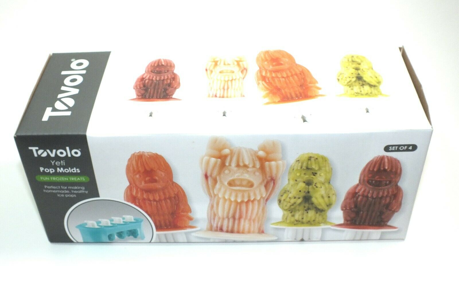 Tovolo Yeti Pop Molds Silicone Popsicle 4 Molds with Stand Halloween Monster - Fresh Stock Dated February 2026