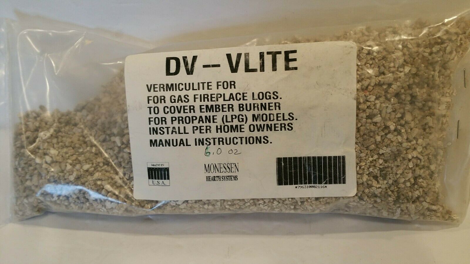 Vermiculite Lightweight Fireplace Material for Vented Gas Logs 10.5 and 6 oz Bag - Fresh Stock Dated December 2025