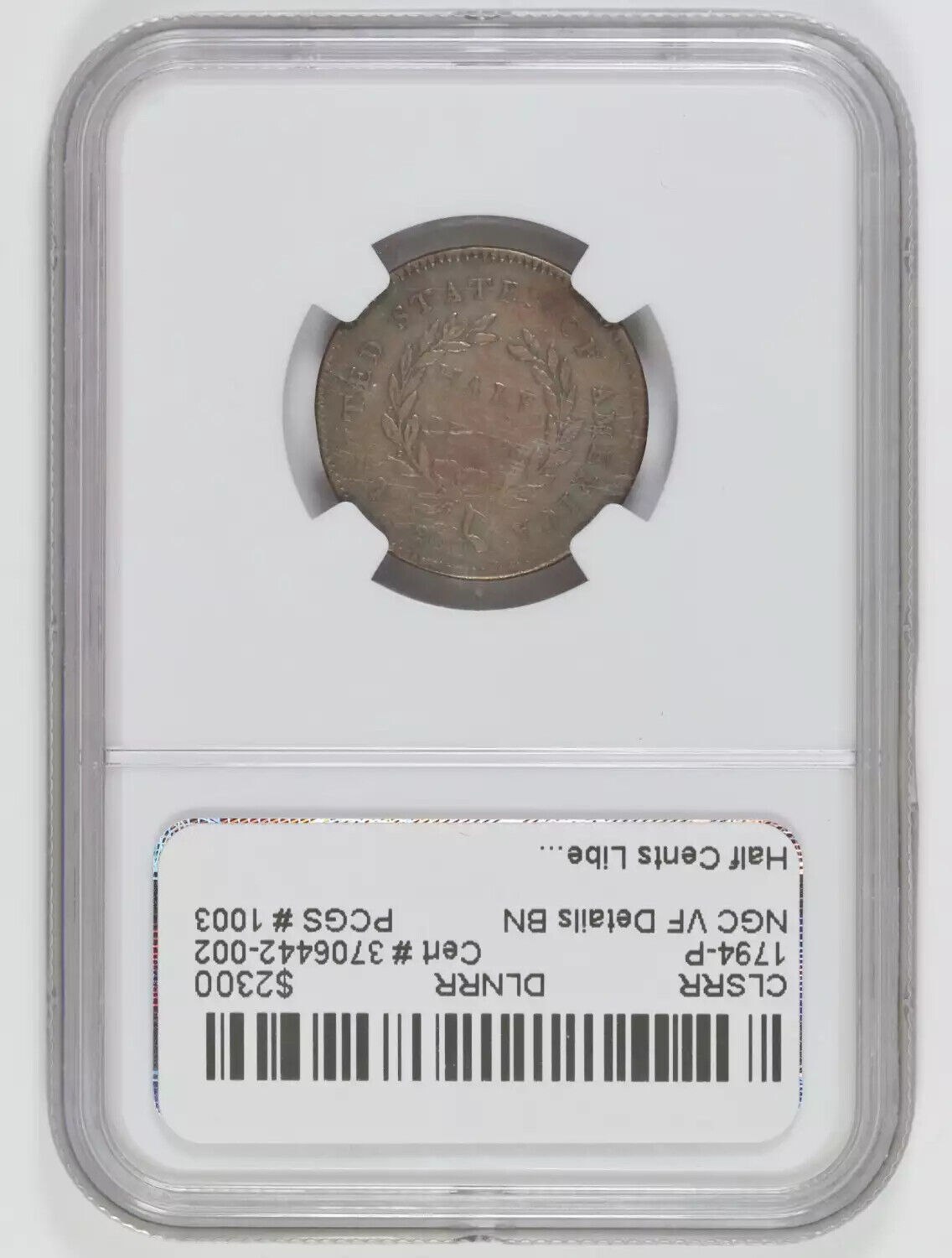 1794 Half Cent Liberty Cap NGC VF Details BN - Fresh Stock Dated February 2026