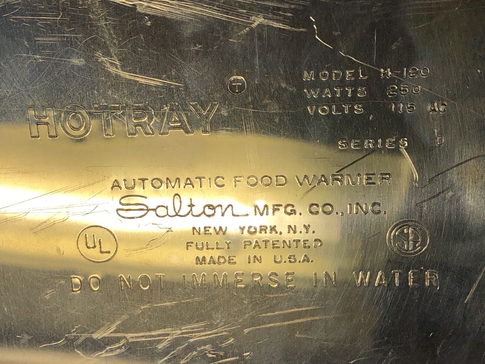 Vintage SALTON HOTRAY H120 Electric Hot Warming Tray Wood Handle TESTED & WORKS - Fresh Stock Dated February 2026