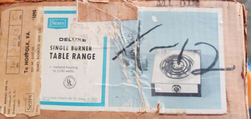 NOS NEW Vintage Portable Grants Electric Table Range Hot Plate Chrome  1970's - Fresh Stock Dated December 2025