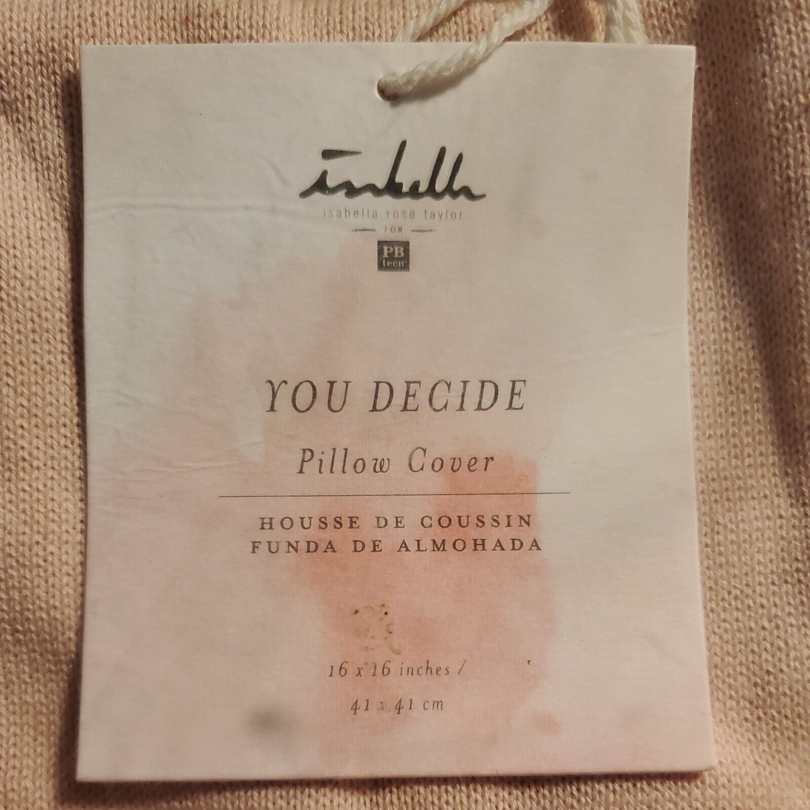 NEW Pottery Barn Teen Isabella Rose Taylor You Decide Pillow Cover Pink  16