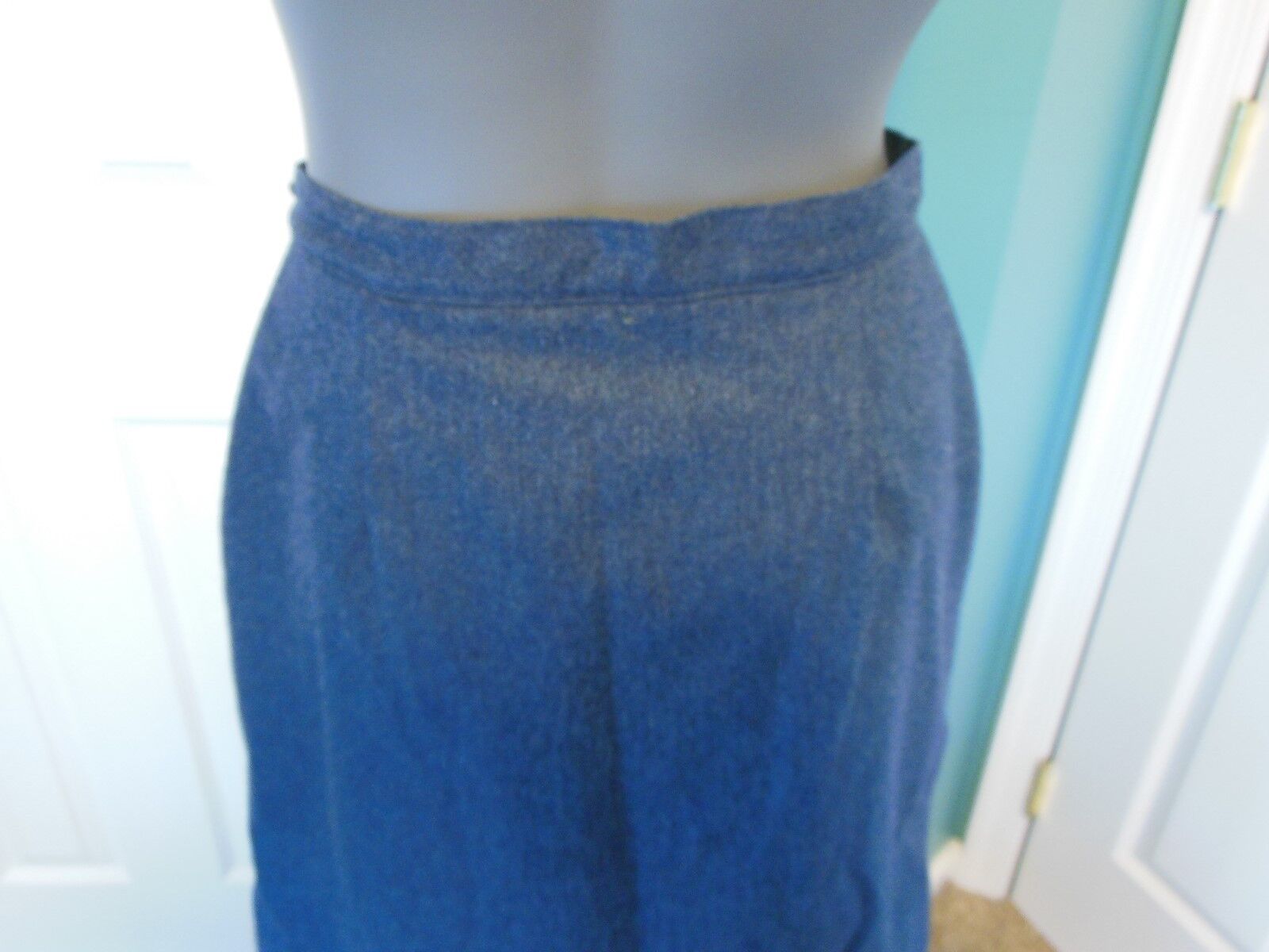 Vtg Women's Fall Russ Blue Lined Wool A-Line Skirt Late 70's NOS NWOT Size 12 - Fresh Stock Dated March 2026