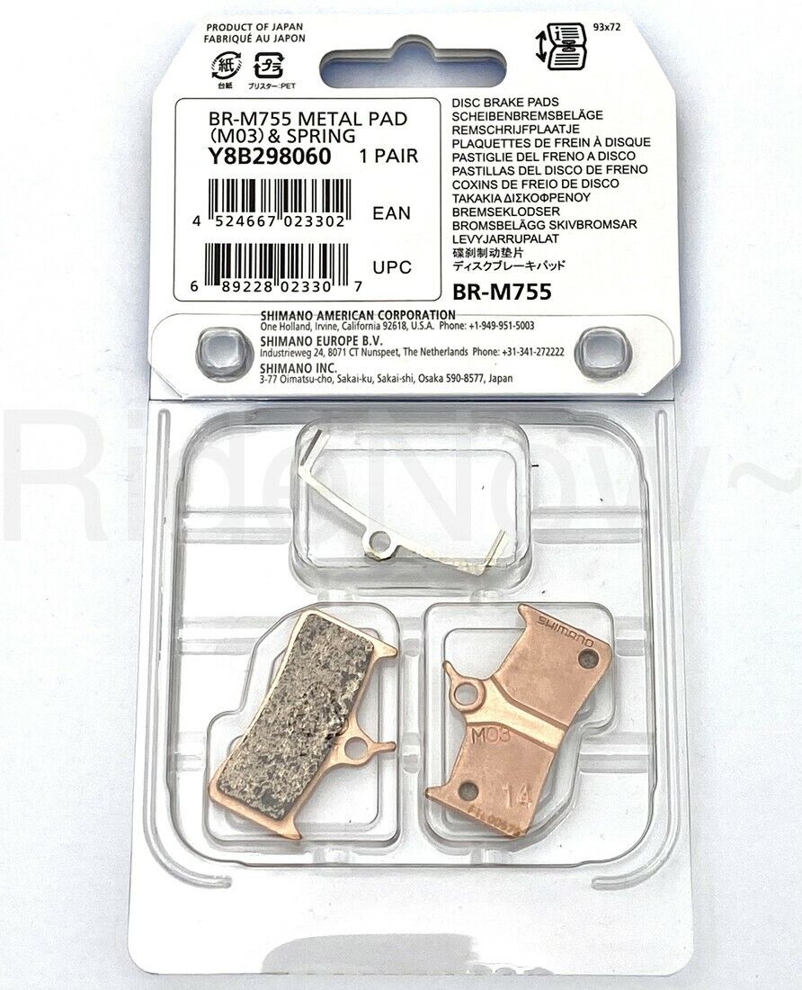 NEW SHIMANO M03 MTB Bike Disc Brake Metal Pads Set for Deore XT BR-M755 - Fresh Stock Dated February 2026