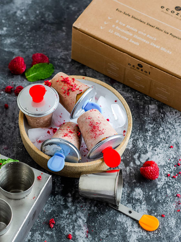 Stainless Steel Ice Popsicle Molds And Rack - 6 Round With Steel Sticks Mini - Fresh Stock Dated December 2025