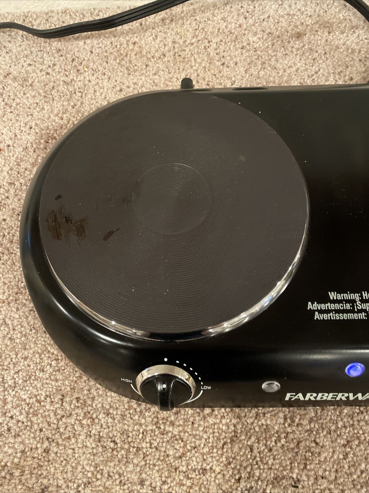 Farberware  Solid Double Burner with Separate Controls Black Used Works - Fresh Stock Dated February 2026