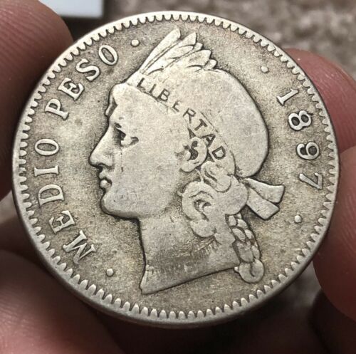 Dominican Republic 1/2 Peso 1897 silver - Fresh Stock Dated December 2025