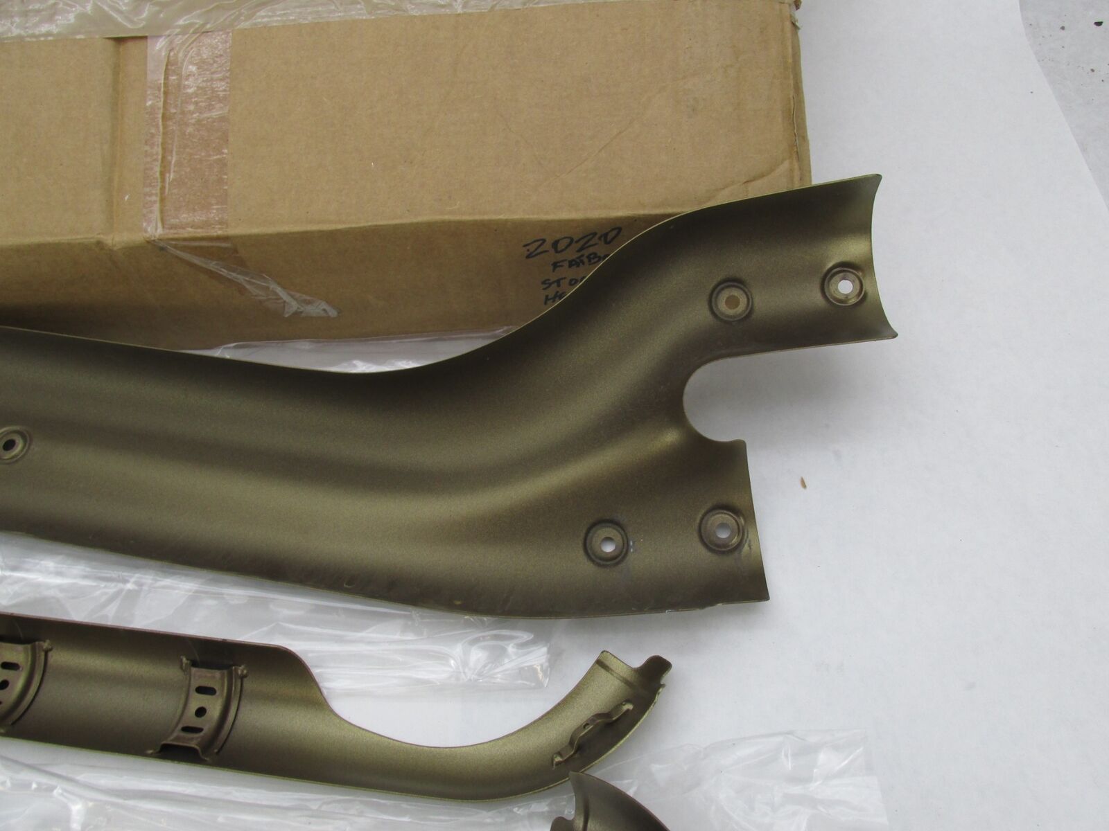Harley Davidson Genuine Stock 2018- 2020 Fat Bob Gold Exhaust Heat Shields - Fresh Stock Dated February 2026