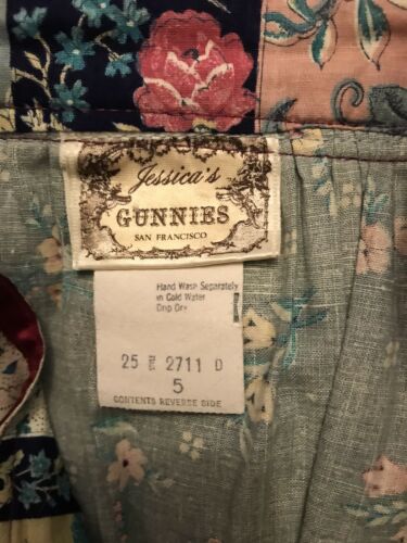 VTG Jessica Gunnies Gunne Sax Tiered Prairie Floral Patchwork Cotton Skirt 5 XS - Fresh Stock Dated February 2026