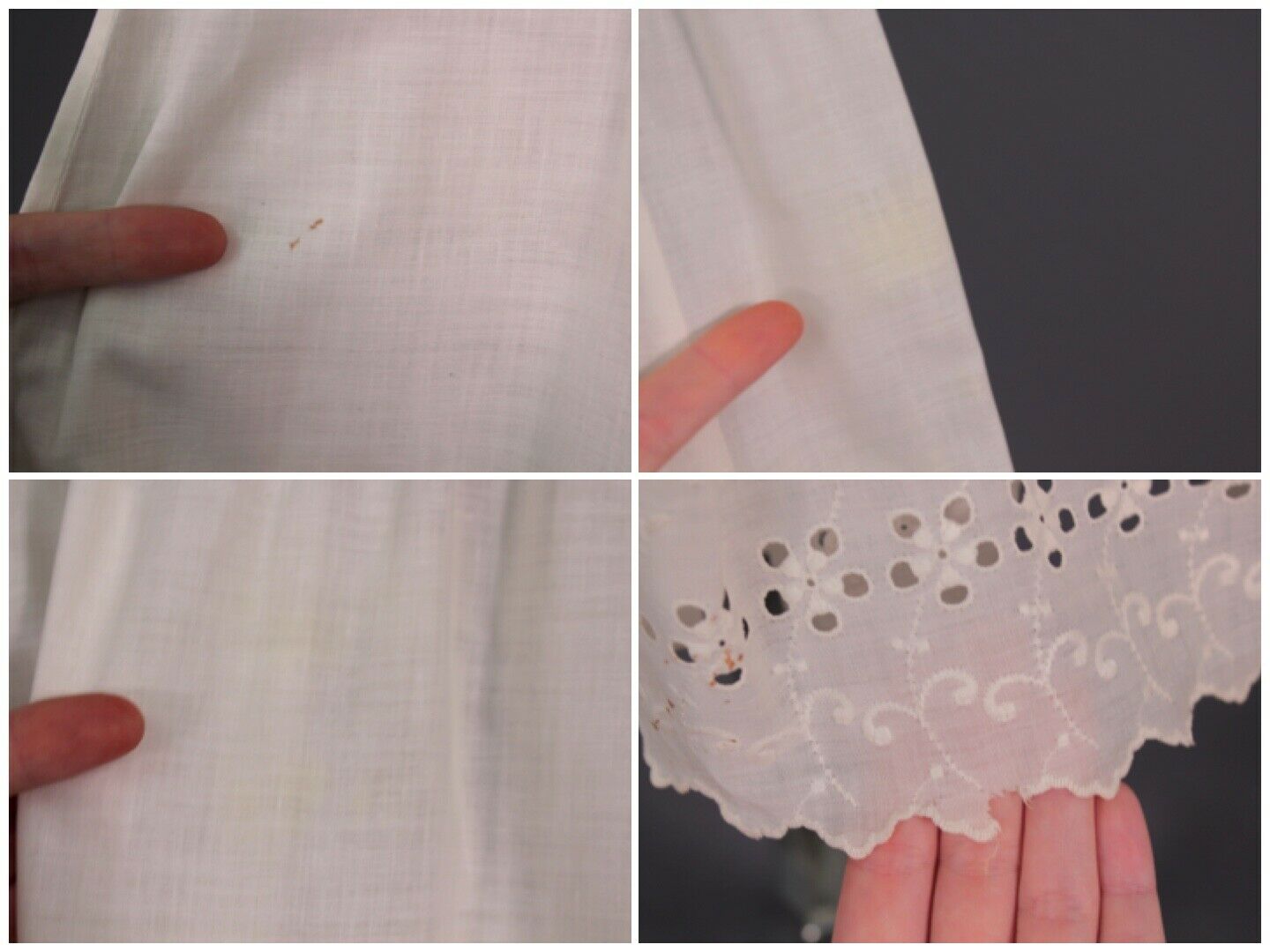 VTG Women's Antique Edwardian Early 1900s White Skirt W Eyelet Sz XXS - Fresh Stock Dated February 2026