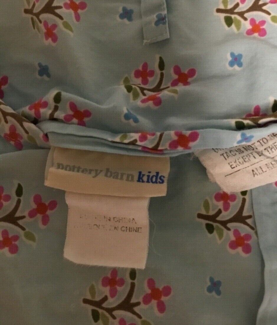 Pottery Barn Kids PBK Pillow Sham Quilted Floral Pastels Back Tie Size Standard - Fresh Stock Dated February 2026