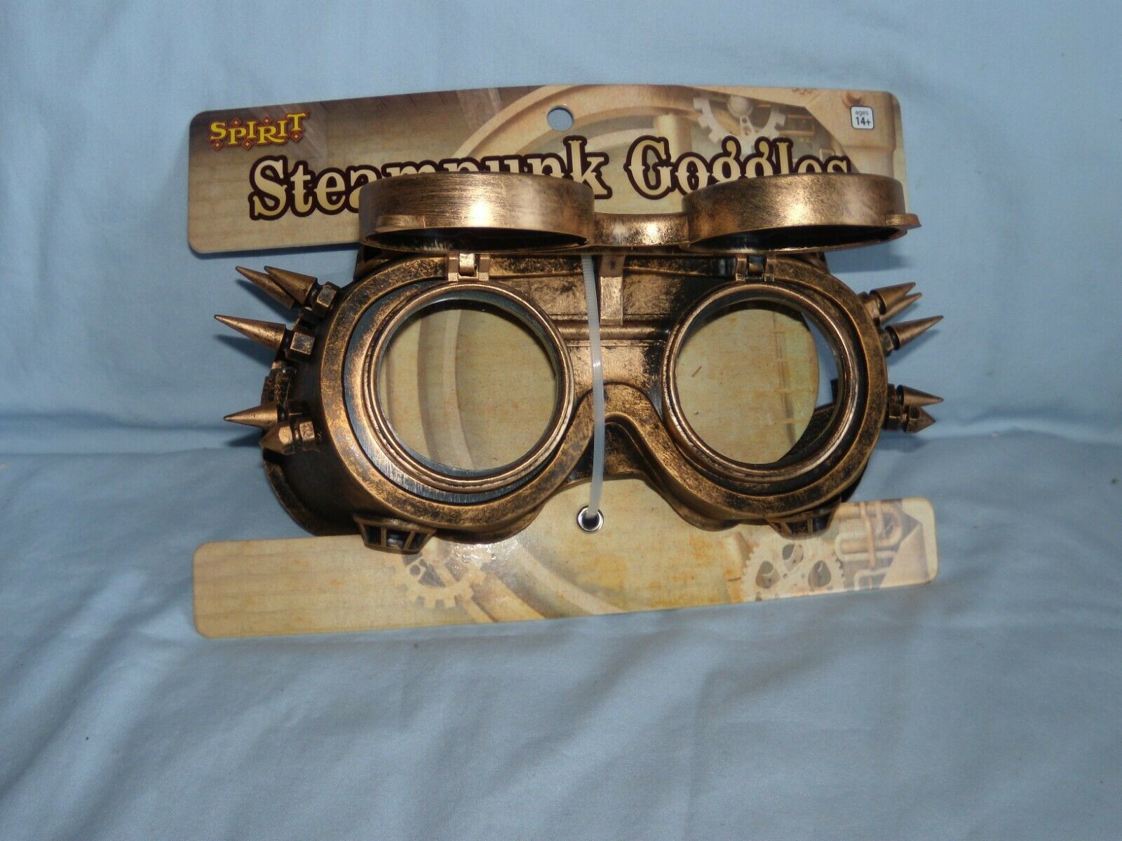 Spirit Halloween Steampunk Goggles Flip Up Spikes Copper Cosplay Costume New - Fresh Stock Dated February 2026