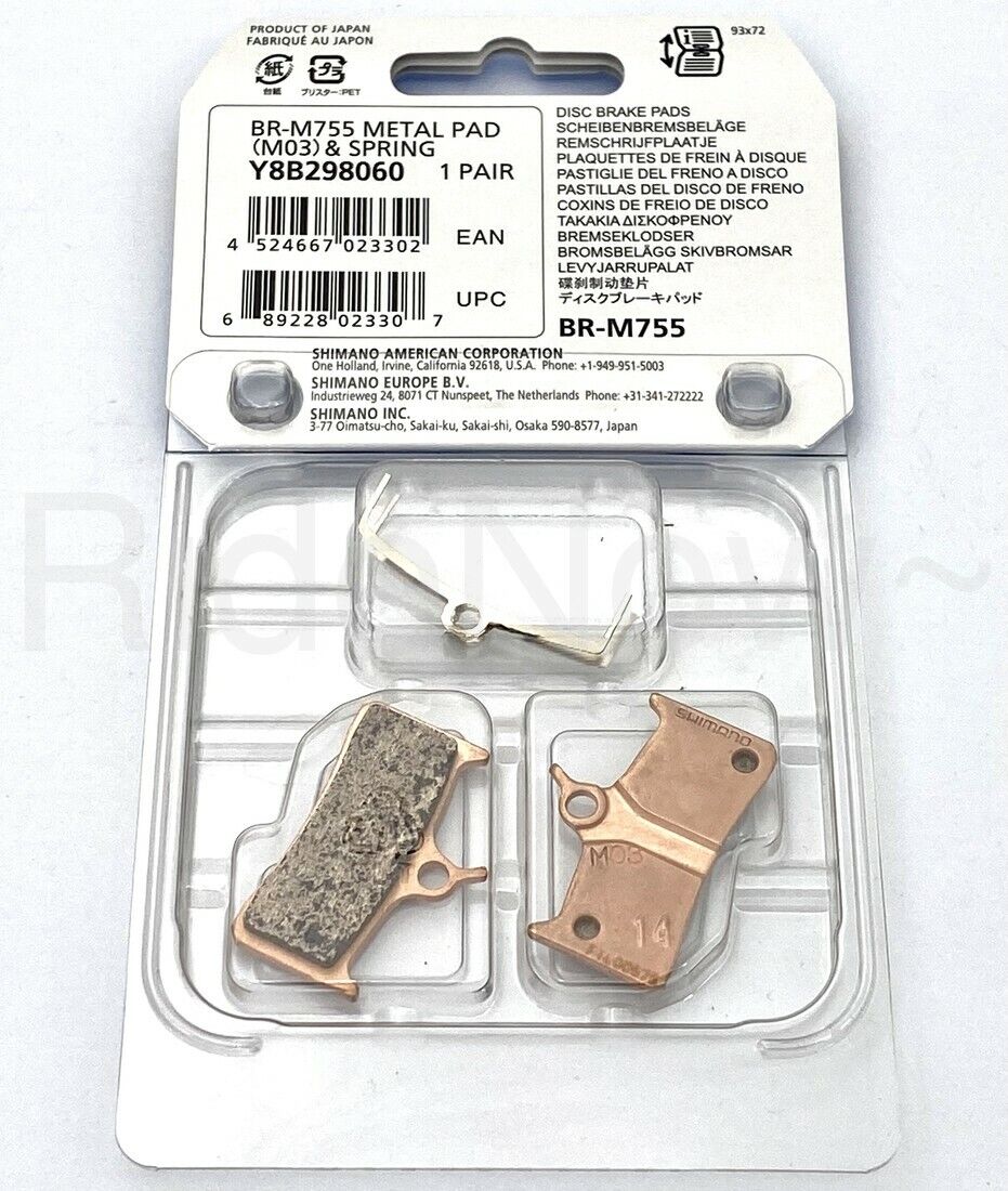 NEW SHIMANO M03 MTB Bike Disc Brake Metal Pads Set for Deore XT BR-M755 - Fresh Stock Dated February 2026