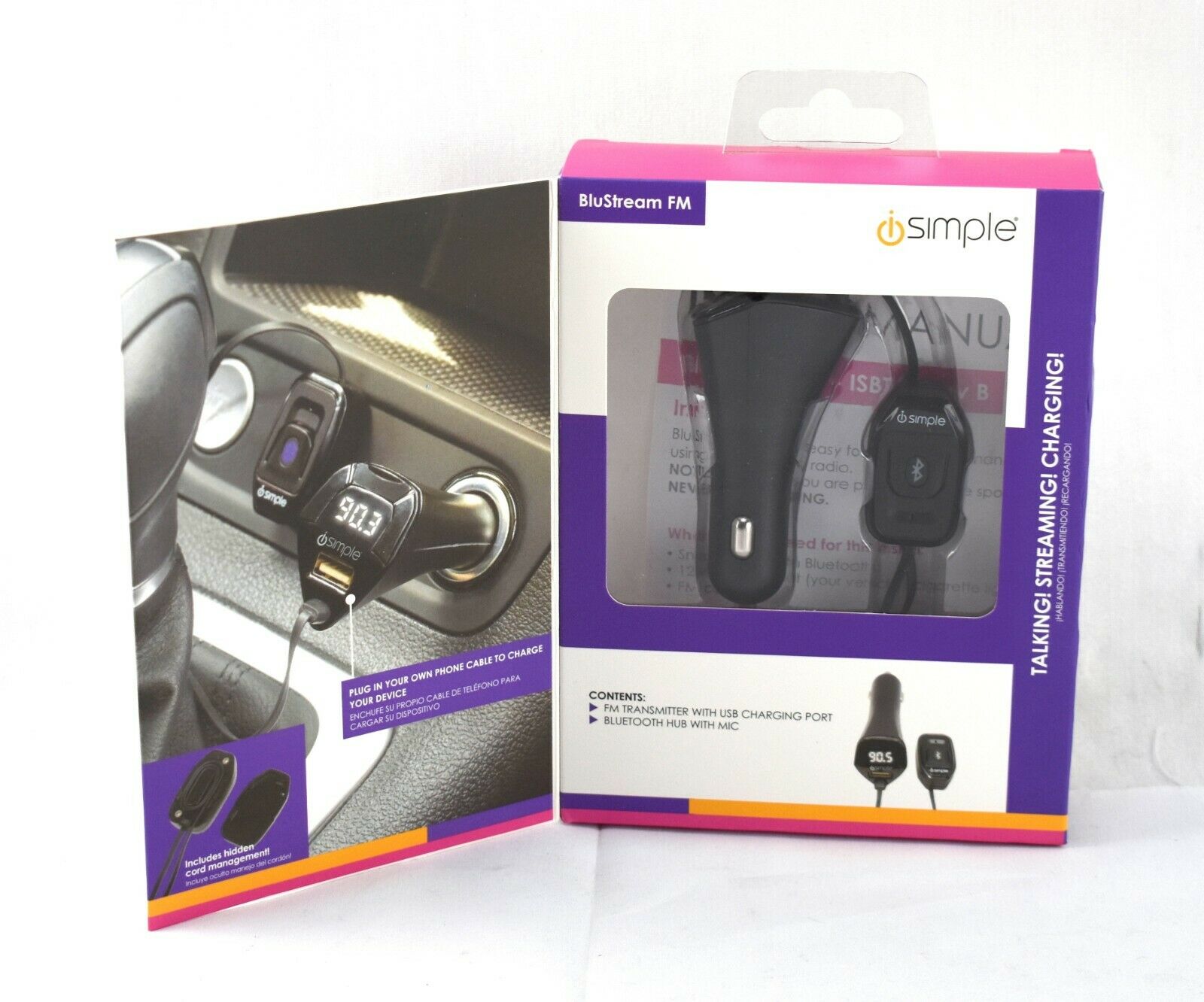 iSimple ISBT43 Blustream Bluetooth FM Modulator Black - 6298sw - Fresh Stock Dated December 2025