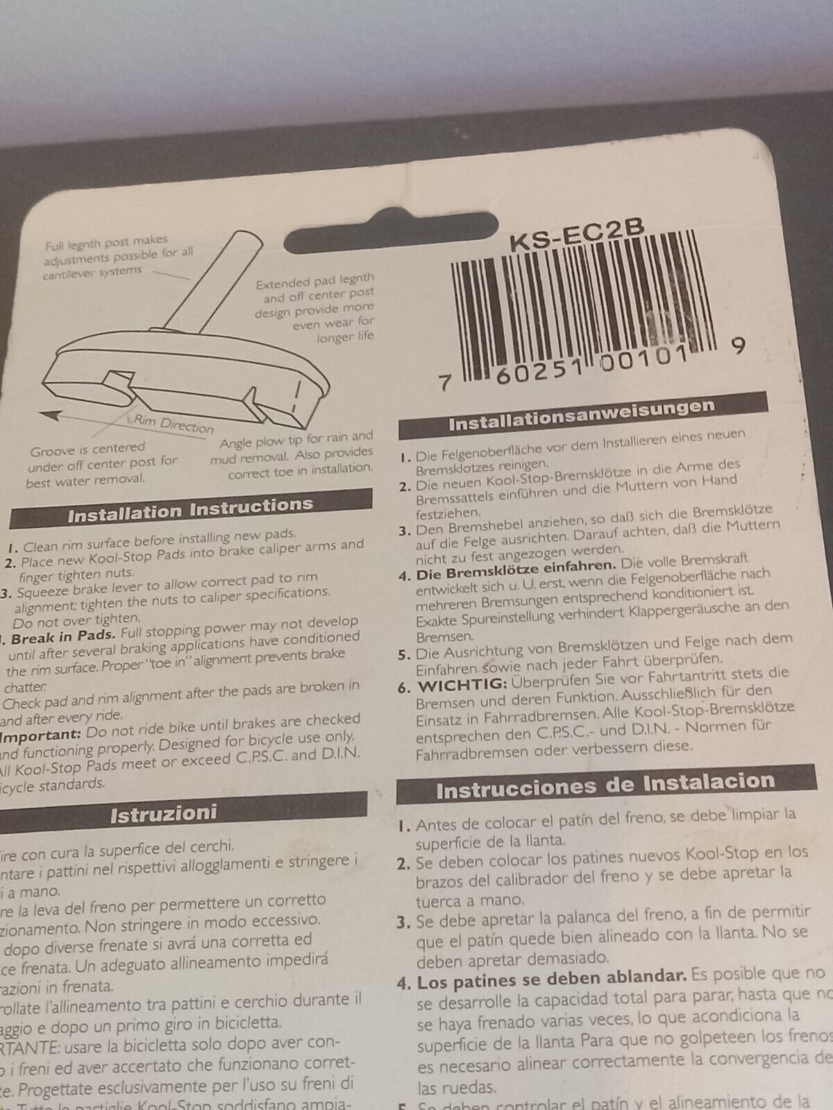 Eagle 2 All Weather Brake Pads / Cantipads Black FREE SHIPPING - Fresh Stock Dated February 2026