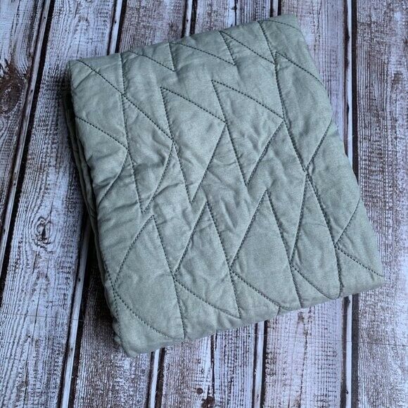 Pillowfort Gray Triangle Quilted Standard Pillow Sham - Fresh Stock Dated December 2025