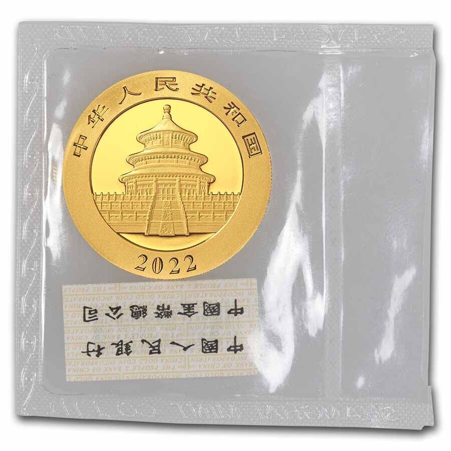 2022 China 30 gram Gold Panda BU (Sealed) - SKU#237232 - Fresh Stock Dated February 2026