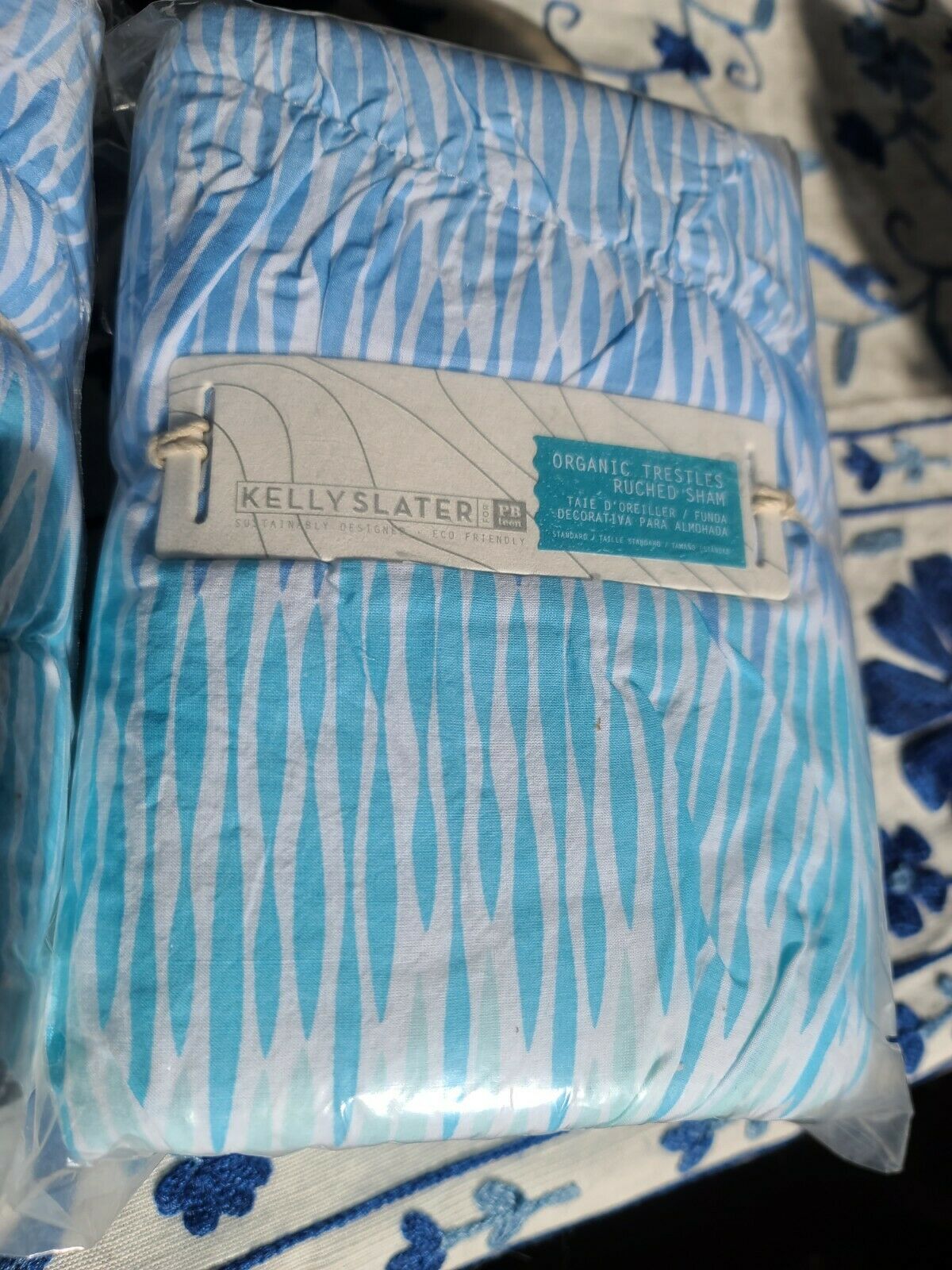 NEW Kelly Slater Pottery Barn Teen Organic Trestles Pillow Sham - set of 2 - Fresh Stock Dated December 2025