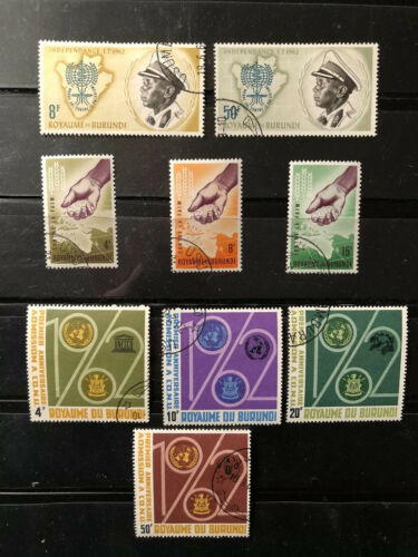 9 DIFFERENT COMPLETE SETS OF BURUNDI STAMPS - CANCELLED LH - Fresh Stock Dated December 2025