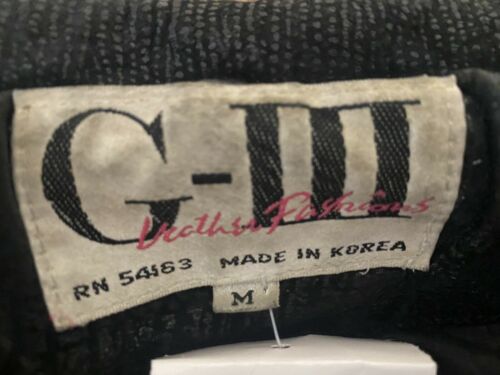 VTG 80s GM Leather Fashions Black Leather Pleated Snap Jacket Made in Korea sz M - Fresh Stock Dated February 2026