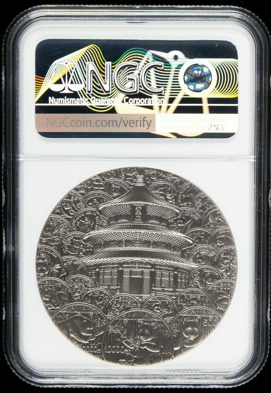NGC PF69 Antiqued China 45mm 45g Silver Medals - 35th Ann. Issue Panda Coin - Fresh Stock Dated February 2026