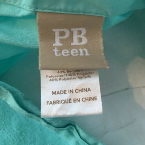 Lot of 2 Pottery Barn Teen Aqua Teal Turquoise Ruched Standard Shams - Fresh Stock Dated December 2025