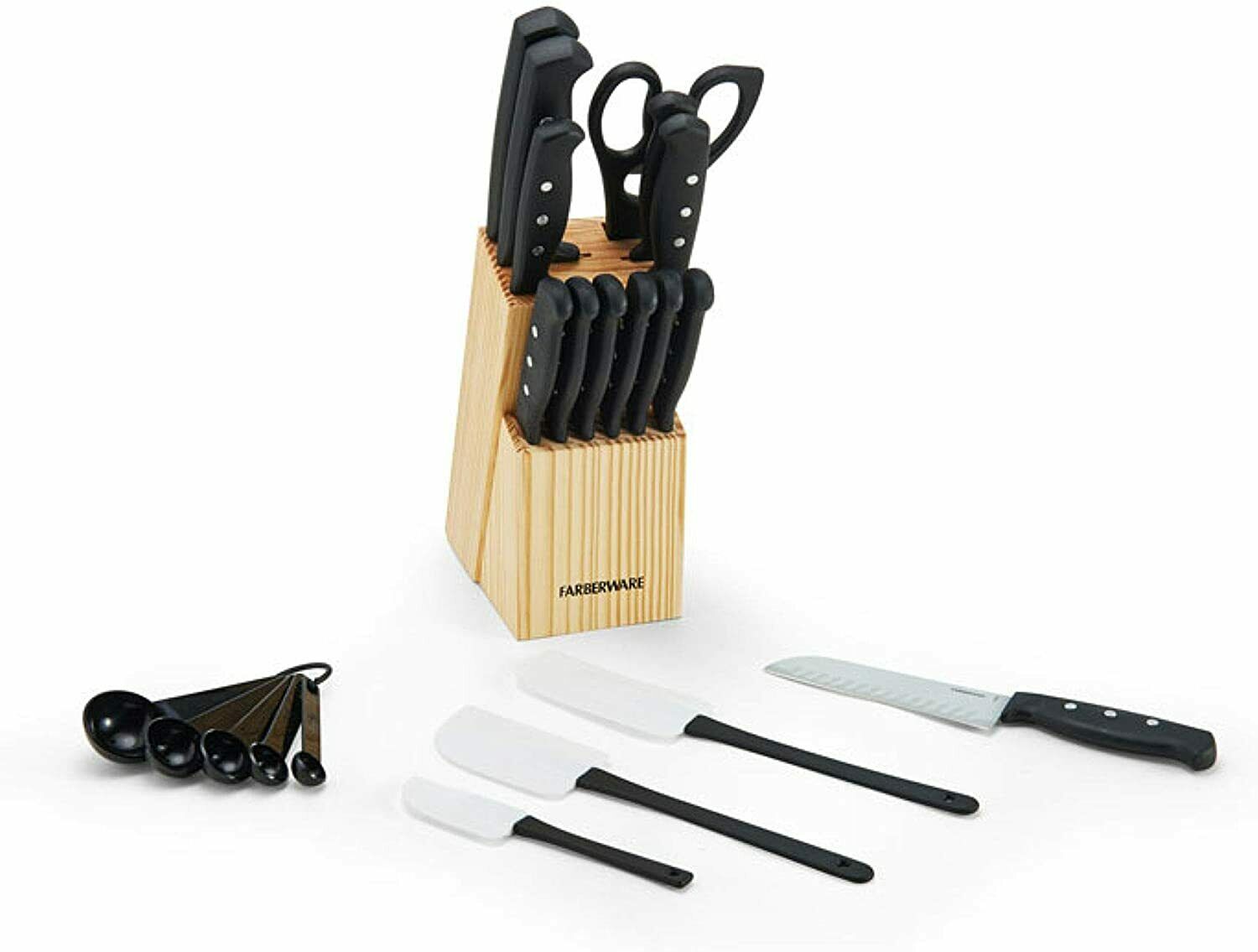 Chef Knife Set Stainless Steel High Carbon With Wood Block Kitchen Steak Cutlery - Fresh Stock Dated December 2025