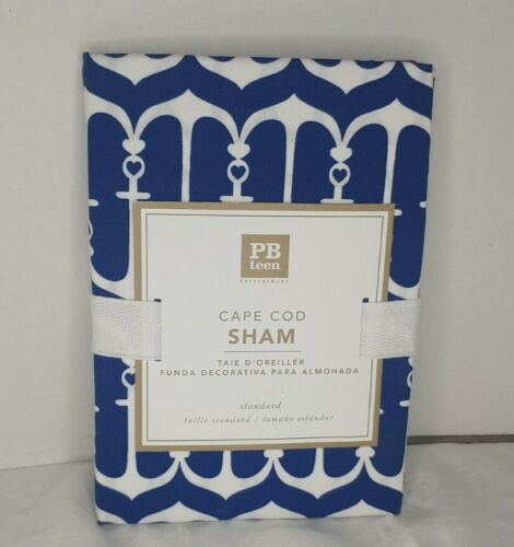 Pottery Barn Cape Cod Anchor Standard Pillow Sham Navy Blue (#238) - Fresh Stock Dated December 2025
