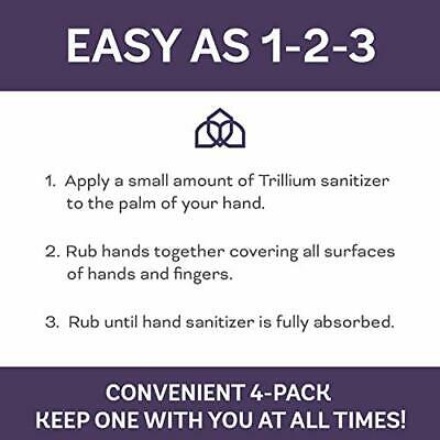 8 Pack Trillium USA Made Liquid Hand Sanitizer Spray, 4oz with 80% Alcohol - Fresh Stock Dated February 2026