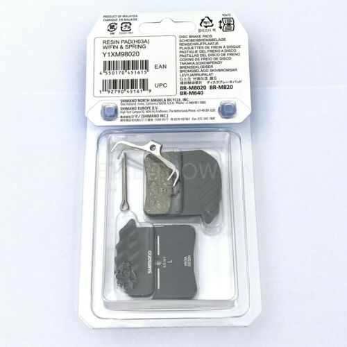 Shimano H03A Resin Disc Brake Pads w/ Ice-Tech Fin fits BR-M8020/M820 as H01A - Fresh Stock Dated February 2026